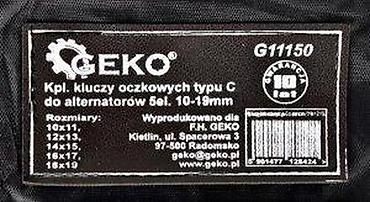 Ključevi: GEKO set C-tip prstenastih ključeva za alternatore, 5 kom u etuiju - — 9