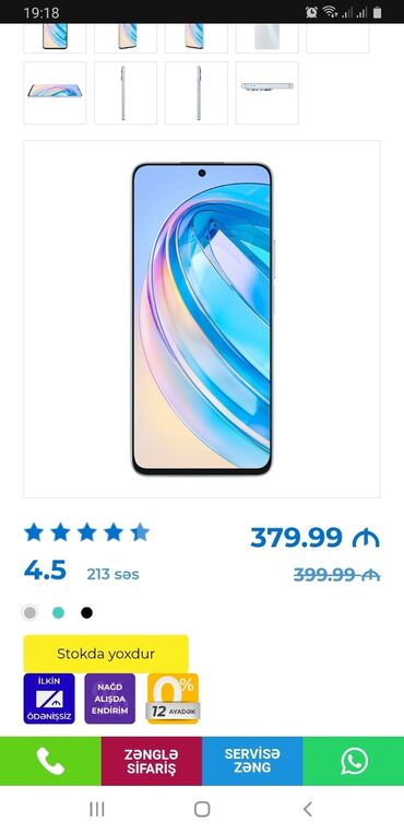 телефон fly fs554 power plus fhd: Honor X8a, 128 GB, rəng - Qara, Kredit