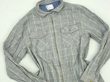 koszule hawajskie: Shirt 12 years, condition - Good, pattern - Cell, color - Grey