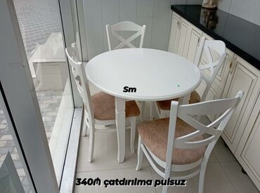 Mətbəx üçün, Yeni, Açılmayan, Yumru masa, 4 stul