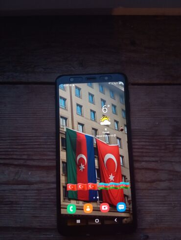 samsung paltaryuyan: Samsung Galaxy A7 2018, 128 GB, rəng - Göy, Sensor, Barmaq izi, İki sim kartlı