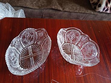 Digər dəstlər və servizlər: Məişət qabları dəsti 2ci əl - 2 ədəd dekorativ porselen oval boşqab — 2