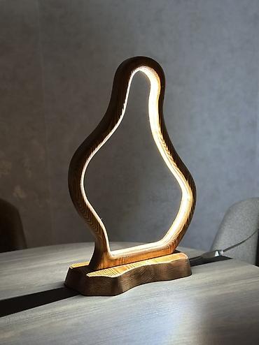 salon işığı: Ağacdan dekorativ LED masa lampası - Material: təbii ağac (müxtəlif — 3
