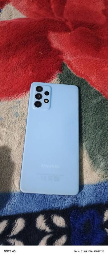 samsung a0: Samsung Galaxy A52, 128 GB, rəng - Mavi, Zəmanət, Barmaq izi, Face ID