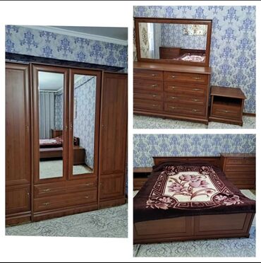 мебель для спальни ош: Спальный гарнитур, Двуспальная кровать, Шкаф, Комод, Б/у