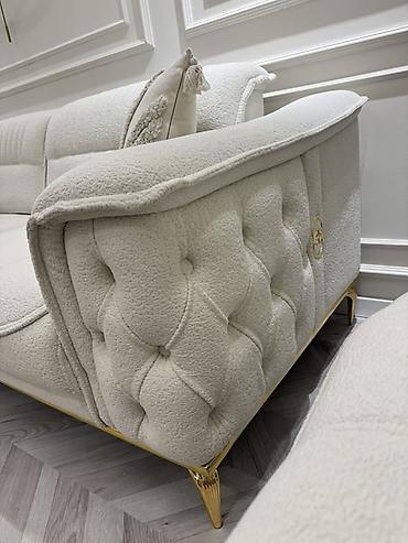 Divanlar: Məhsul: Premium salon üçün 3 nəfərlik divan - Rəng: İvori/krem - — 4