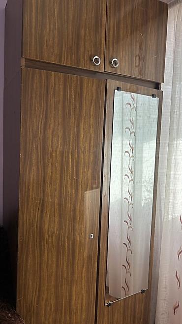 taxta ref: İki bölməli paltar şkafı - Material: ağac teksturalı laminat (tünd — 2