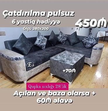 madeyra divanlar: Künc divan dəsti - Ölçü: 280 x 200 sm - Parça: iki rəng — 1