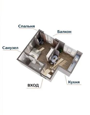 107: 1 комната, 33 м², 107 серия, 4 этаж — 7