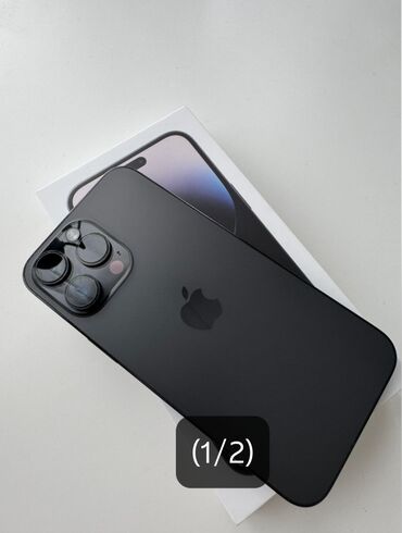 Apple iPhone: IPhone 14 Pro Max, Б/у, 128 ГБ, Jet Black, Защитное стекло, Чехол, Кабель, 87 %