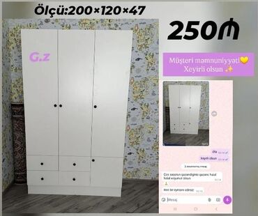 Çarpayılar: Açılan, 3 qapılı Düz dolab, Şifonyer