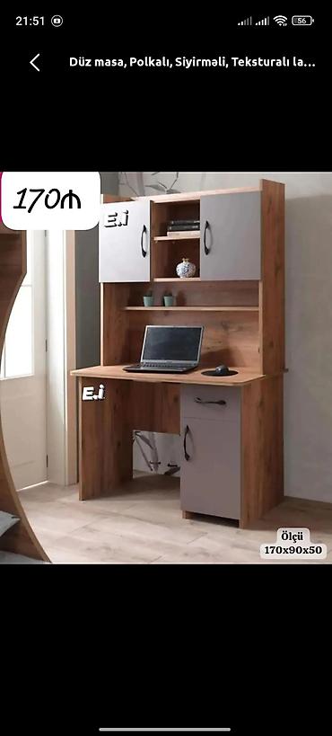 siyirmeli skaf: Düz masa, Polkalı, Siyirməli, Teksturalı laminat — 1