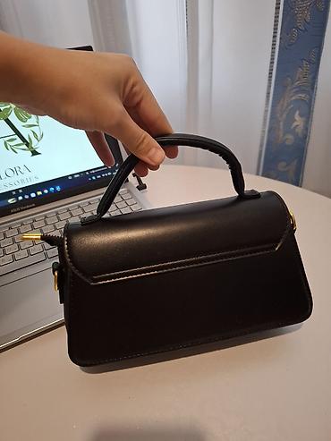 muncuq cantalar: Qadın əl çantası – “FASHION & BAG” yazılı, üstdən tutacaqlı model — 4