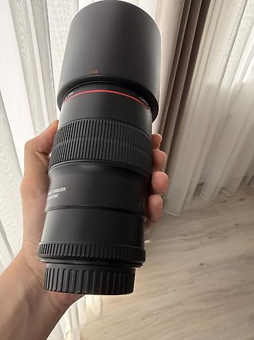 Foto və videokameralar: Canon EF 100MM F/2.8L MACRO IS USM 4 defe istifade olunub, qutusuna — 2