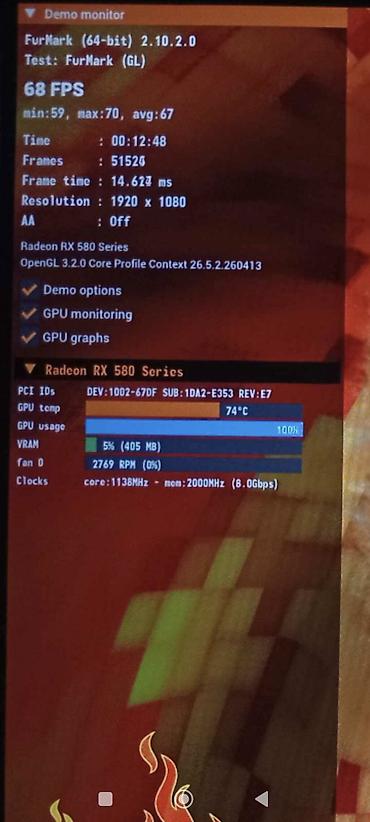 komputer aksesuarları: Videokart Sapphire Radeon RX 580, 8 GB, İşlənmiş — 9