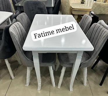 online mebel: Mətbəx üçün, Yeni, Açılmayan, Dördbucaq masa, 4 stul — 1