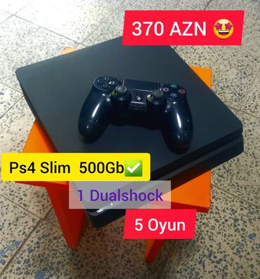 PS4 (Sony Playstation 4): Play Station 4 Slim 500 gb 1 pult[Orjinal]---- 370Azn Ideal