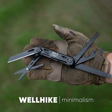 веревки: Мультитул WELLHIKE S.W.S Minimalism (черный) 11х2х2.5см (WK043101) — 4