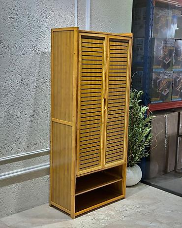шкаф для обуви: Yeni, 2 qapılı, Qəhvəyi, Taxta Ayaqqabı dolabı — 2