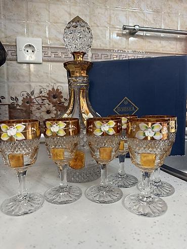 sufre dekoru: Bohemia Crystal 1845 – qraf və badə dəsti - Material: Orijinal — 5
