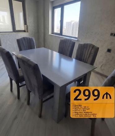 kreslo gence: Qonaq otağı üçün, Yeni, Açılan, Dördbucaq masa, 6 stul — 1