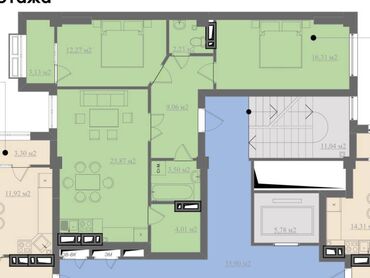Продажа квартир: 3 комнаты, 75 м², Элитка, 2 этаж, ПСО (под самоотделку)