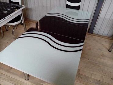 Setovi stolova i stolica: Sto - 80cm Metal noge Ploca univer Staklo 4mm stolica - metal - eko — 6