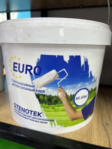 шпатель профессиональный: Клей EURO стеклообоистый дисперсионный Stenotek в белом ведре