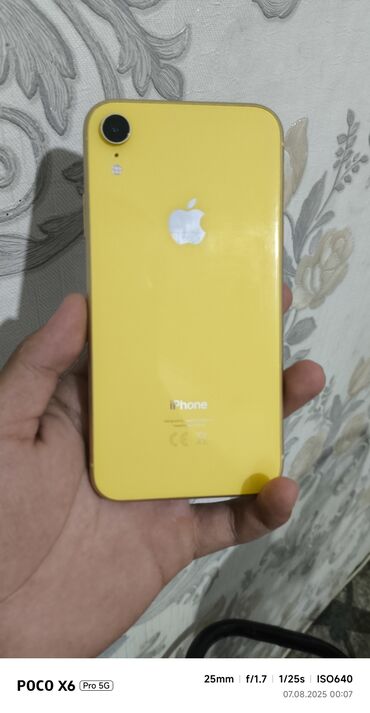 аккумулятор iphone x: IPhone Xr, Б/у, 64 ГБ, Желтый, Чехол, Кабель, Защитное стекло, 100 %