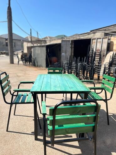 Bağ, çöl masa və oturacaq dəstləri: Yeni, Dördbucaq masa, 4 stul, Açılmayan, Stullar ilə, Taxta, Azərbaycan — 9
