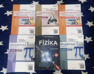 Kitablar, jurnallar, CD, DVD: Test kitabları. Fizika qayda kitabından başqa hamısı yenidir qatı belə