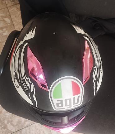 moped matoru: AGV K1 Full Face kask - Sport üslubda, qara və çəhrayı rəngli moto — 4