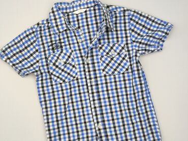 body na zatrzaski: Shirt 11 years, condition - Very good, pattern - Cell, color - Blue