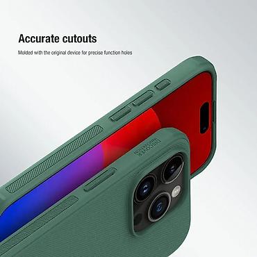 Maske i futrole za telefone: Futrola Nillkin Super Frost Pro za iPhone 15 Pro (6.1) zelena. Uz brzu — 9