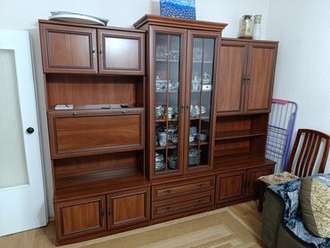 шкаф раздвижной: Гарнитур для зала, ДСП, цвет - Коричневый
