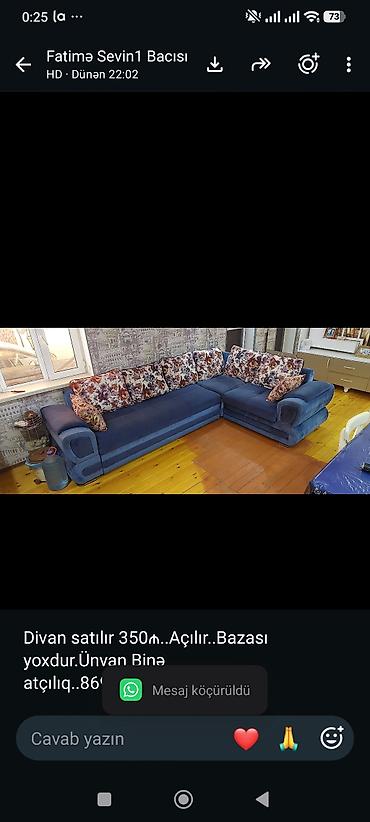 Divan satılır 350₼. Açılır. Bazası yoxdur.Ünvan Binə lalafo.az -da Divan satılır 350₼. Açılır. Bazası yoxdur.Ünvan Binə