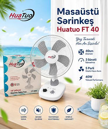 Masaüstü sərinkeş Huatuo FT 40 40sm 3 Sürətli 5 Pərli 45W . ❄️