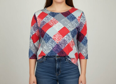 koszula w świnki makłowicz: Women's blouse, size 3XL (EU 46)