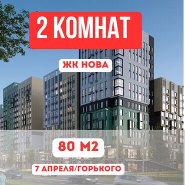 жк нью сити: 2 бөлмө, 80 кв. м, Элитка, 4 кабат, Евроремонт
