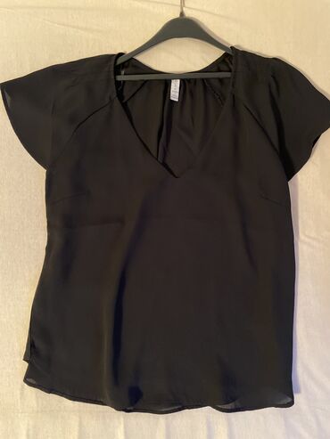 svecane bluze za punije dame: L (EU 40), Jednobojni, bоја - Crna