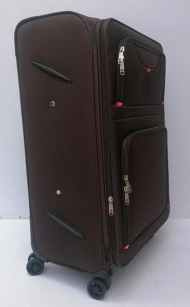 Putni koferi i torbe: Veliki kofer na točkiće – tekstilni, braon - Dimenzije: približno — 2