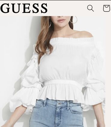 Bluze: Guess, S (EU 36), Jednobojni, bоја - Bela — 12