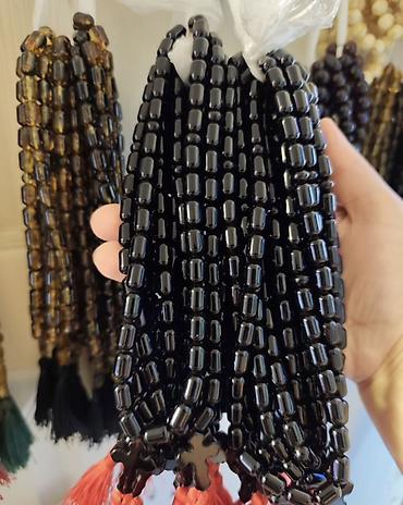 bijuteriya instagram: Təsbeh dəsti – iri ölçülü krem rəngli muncuqlarla - Material: Təbii — 3