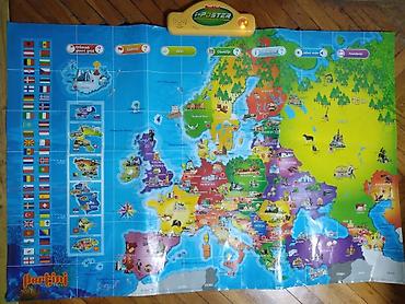 planika kucne papuce: Pertini I-poster:Interaktivna mapa Evrope 59,5 x 80 cm. beterije 3x1,5 — 1
