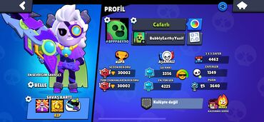 Brawl Stars acaountu satılır. oyuna xeyli pul vurulub və hər