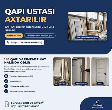 qapi celengi: MDF qapıların ustalıq xidməti tələb olunur. Ümumilikdə 150 ədəd MDF — 1