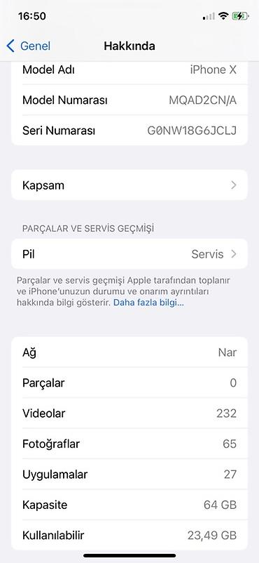 iphone kiredit: IPhone X, 64 GB, Mavi — 2