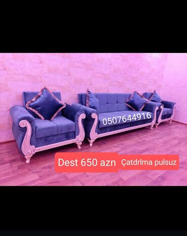 kunc divan metbex ucun: Yeni, Klassik divan, 2 kreslo, Bazalı, Açılan