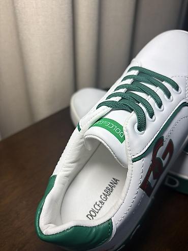 сланцы nike: Белые низкие кроссовки Dolce&Gabbana. - Дизайн: контрастные — 3