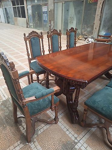 stul desti: Qonaq otağı üçün, Yeni, Açılan, Oval masa, 8 stul — 2